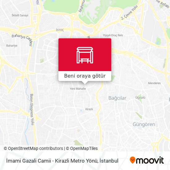 İmami Gazali Camii - Kirazli Metro Yönü harita