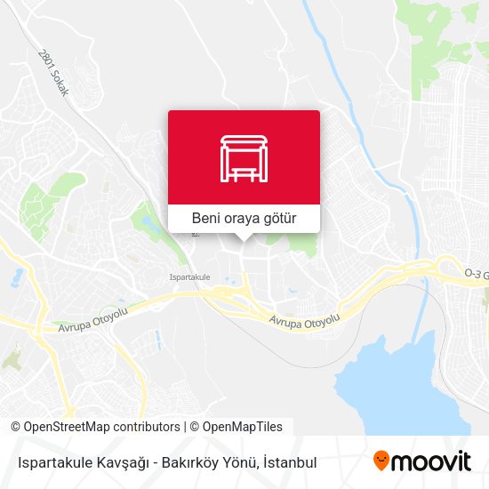 Ispartakule Kavşağı - Bakırköy Yönü harita