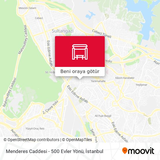 Menderes Caddesi - 500 Evler Yönü harita