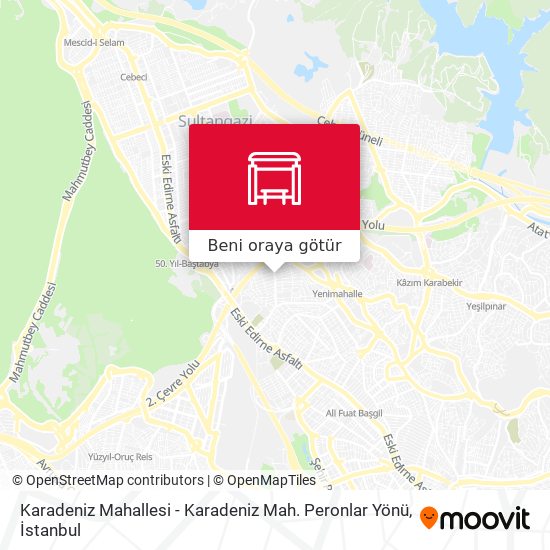 Karadeniz Mahallesi - Karadeniz Mah. Peronlar Yönü harita