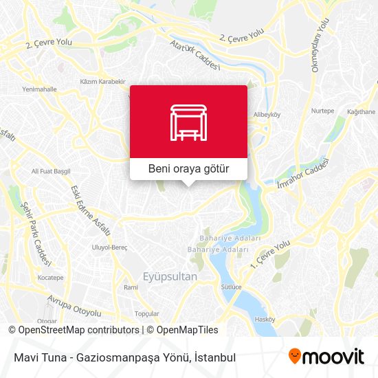 Mavi Tuna - Gaziosmanpaşa Yönü harita