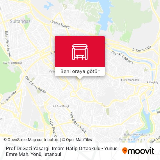 Prof.Dr.Gazi Yaşargil İmam Hatip Ortaokulu - Yunus Emre Mah. Yönü harita