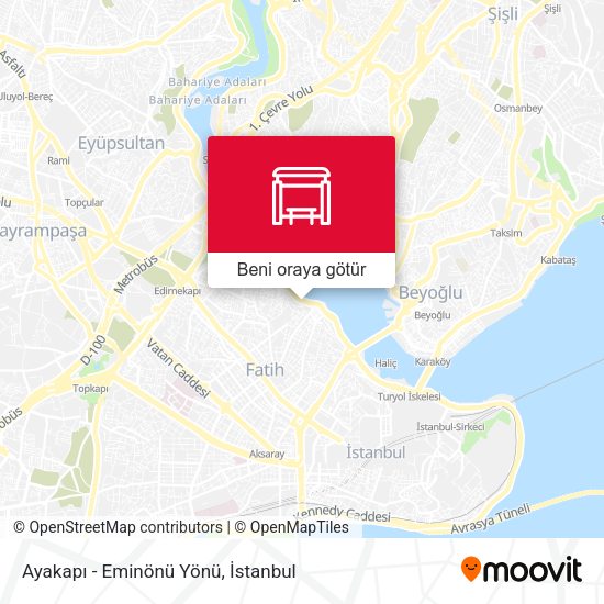 Ayakapı - Eminönü Yönü harita