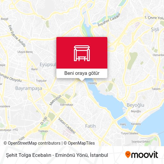 Şehit Tolga Ecebalın - Eminönü Yönü harita