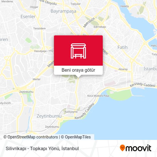 Silivrikapı - Topkapı Yönü harita