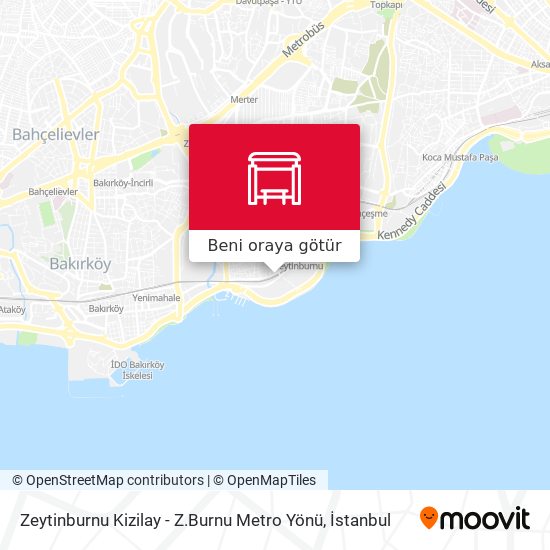 Zeytinburnu Kizilay - Z.Burnu Metro Yönü harita