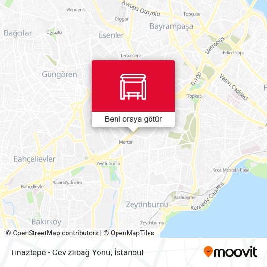 Tınaztepe - Cevizlibağ Yönü harita