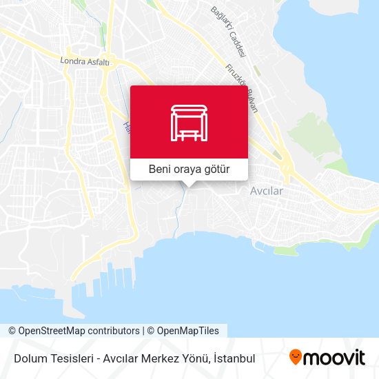 Dolum Tesisleri - Avcılar Merkez Yönü harita