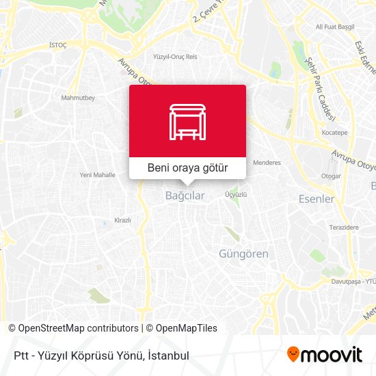 Ptt - Yüzyıl Köprüsü Yönü harita