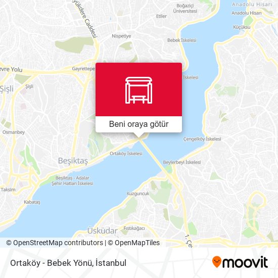 Ortaköy - Bebek Yönü harita