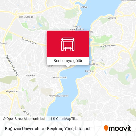 Boğaziçi Üniversitesi - Beşiktaş Yönü harita
