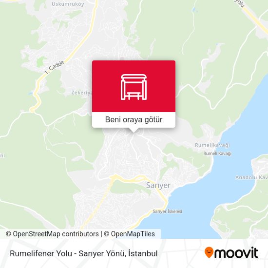 Rumelifener Yolu - Sarıyer Yönü harita