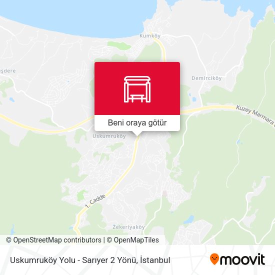 Uskumruköy Yolu - Sarıyer 2 Yönü harita