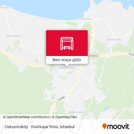 Uskumruköy - Kisirkaya Yönü harita