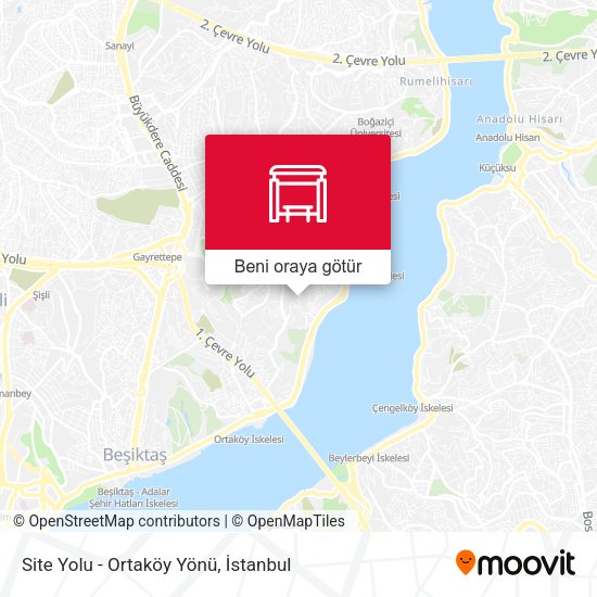 Site Yolu - Ortaköy Yönü harita