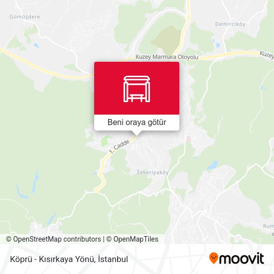 Köprü - Kısırkaya Yönü harita