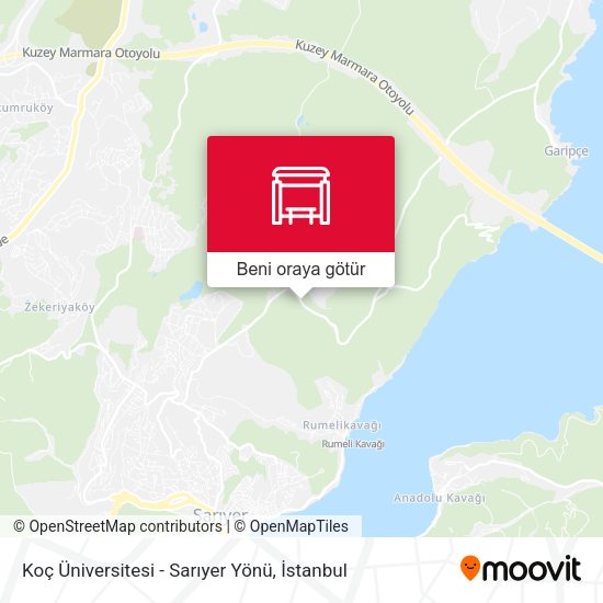 Koç Üniversitesi - Sarıyer Yönü harita