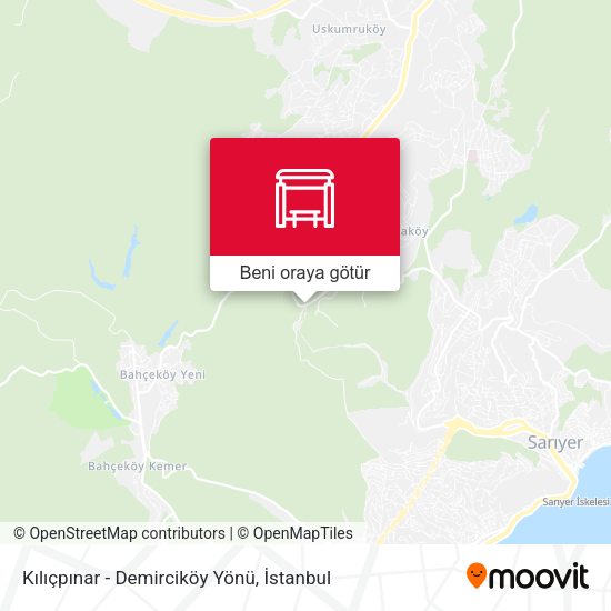 Kılıçpınar - Demirciköy Yönü harita