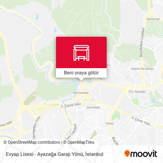 Evyap Lisesi - Ayazağa Garajı Yönü harita