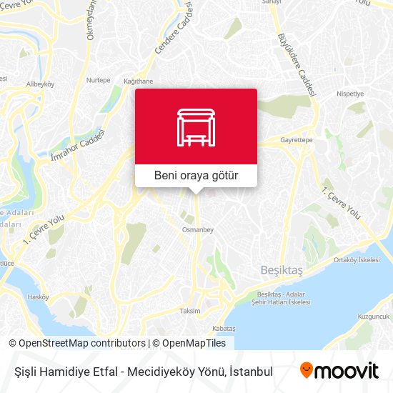 Şişli Hamidiye Etfal - Mecidiyeköy Yönü harita