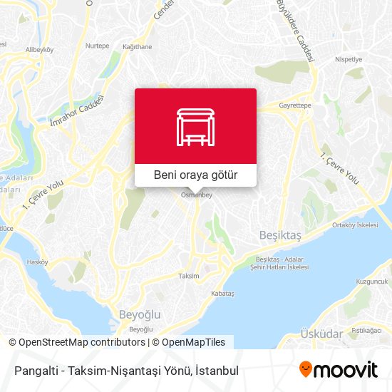 Pangalti - Taksim-Nişantaşi Yönü harita