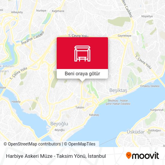 Harbiye Askeri Müze - Taksim Yönü harita