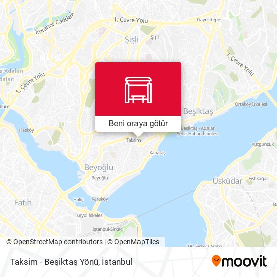 Taksim - Beşiktaş Yönü harita