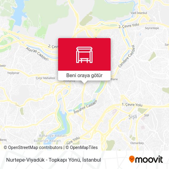 Nurtepe-Viyadük - Topkapı Yönü harita