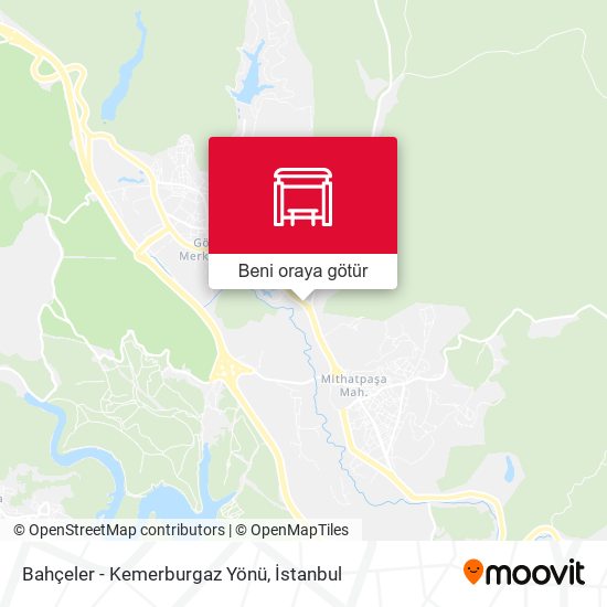 Bahçeler - Kemerburgaz Yönü harita