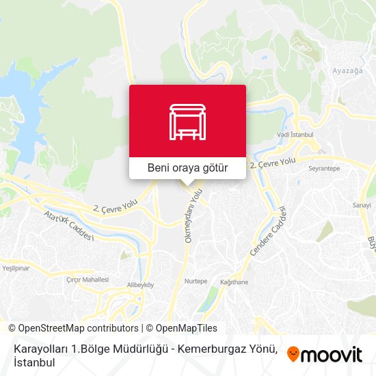 Karayolları 1.Bölge Müdürlüğü - Kemerburgaz Yönü harita