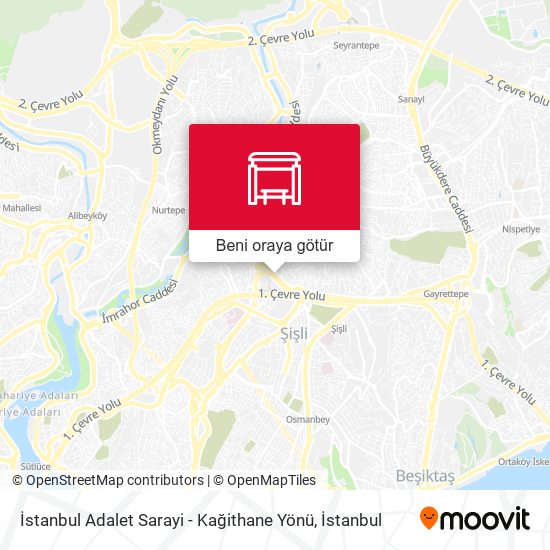İstanbul Adalet Sarayi - Kağithane Yönü harita