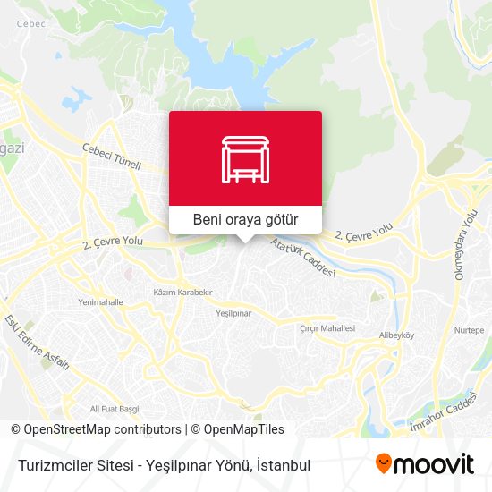 Turizmciler Sitesi - Yeşilpınar Yönü harita