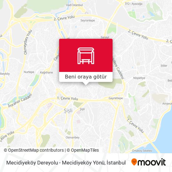 Mecidiyeköy Dereyolu - Mecidiyeköy Yönü harita