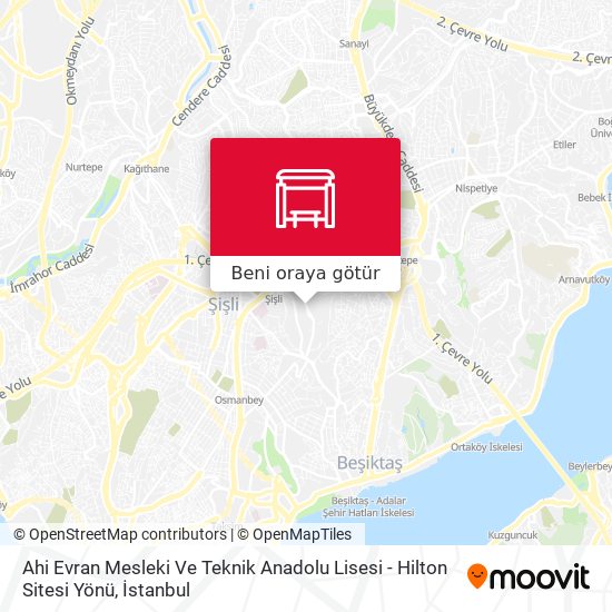 Ahi Evran Mesleki Ve Teknik Anadolu Lisesi - Hilton Sitesi Yönü harita