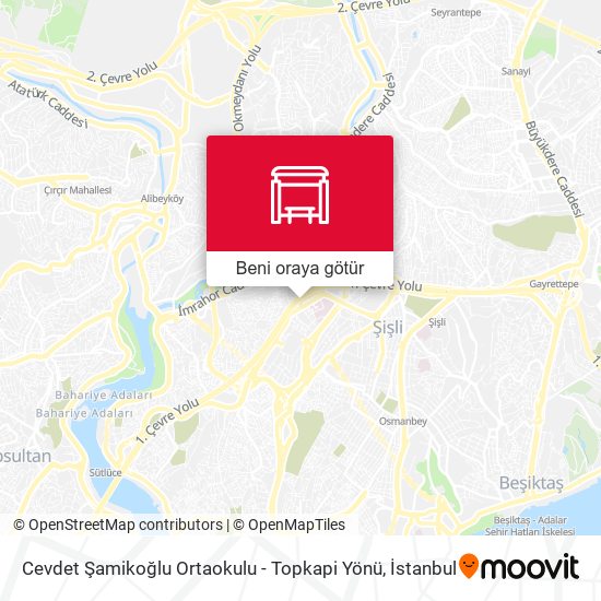 Cevdet Şamikoğlu Ortaokulu - Topkapi Yönü harita