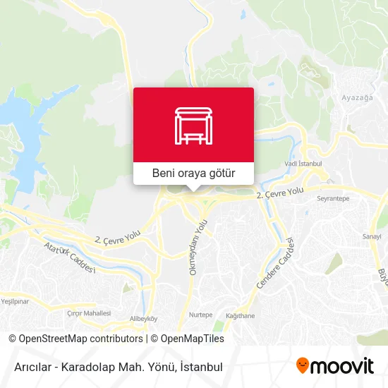 Arıcılar - Karadolap Mah. Yönü harita