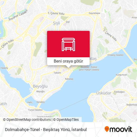 Dolmabahçe-Tünel - Beşiktaş Yönü harita