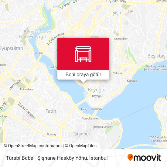 Türabi Baba - Şişhane-Hasköy Yönü harita