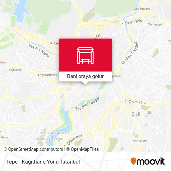 Tepe - Kağıthane Yönü harita