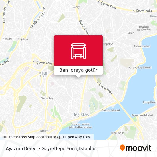 Ayazma Deresi - Gayrettepe Yönü harita