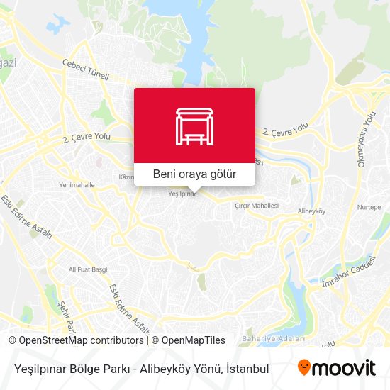 Yeşilpınar Bölge Parkı - Alibeyköy Yönü harita