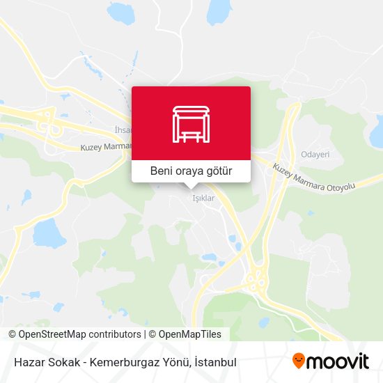 Hazar Sokak - Kemerburgaz Yönü harita
