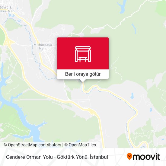 Cendere Orman Yolu - Göktürk Yönü harita