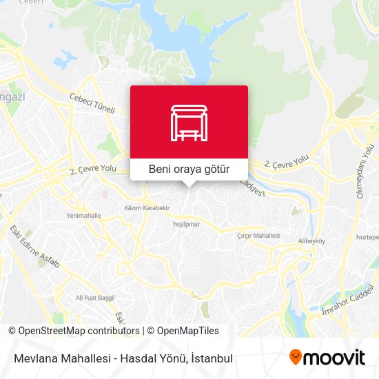 Mevlana Mahallesi - Hasdal Yönü harita