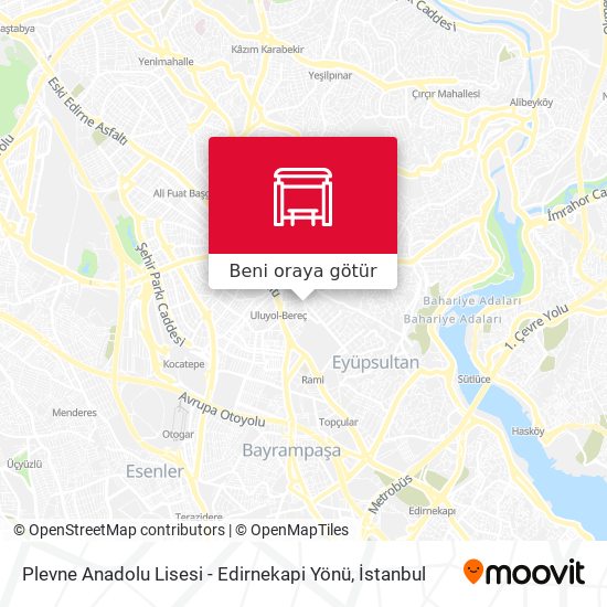 Plevne Anadolu Lisesi - Edirnekapi Yönü harita