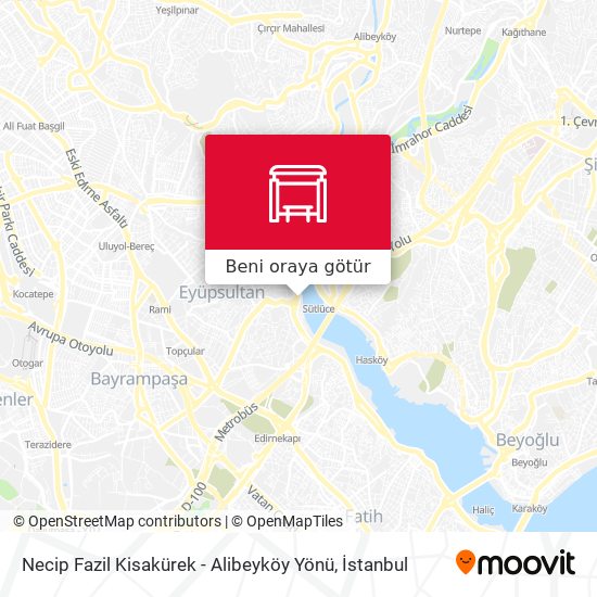 Necip Fazil Kisakürek - Alibeyköy Yönü harita