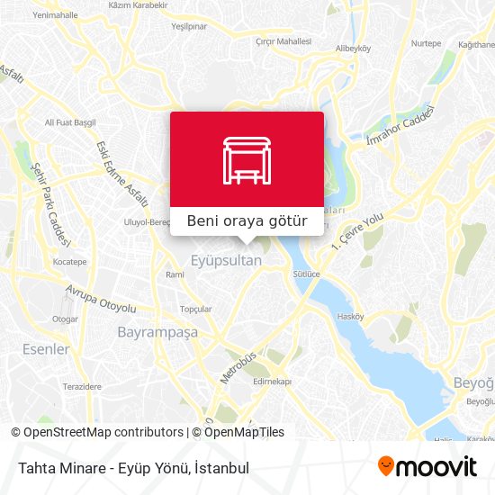 Tahta Minare - Eyüp Yönü harita