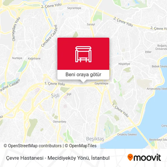 Çevre Hastanesi - Mecidiyeköy Yönü harita