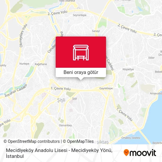 Mecidiyeköy Anadolu Lisesi - Mecidiyeköy Yönü harita