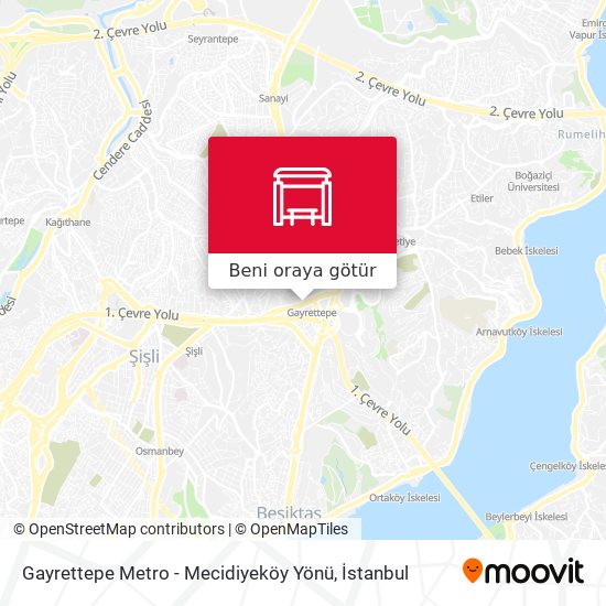 Gayrettepe Metro - Mecidiyeköy Yönü harita